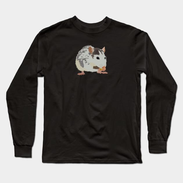 Cute Rat Eating a Snack Long Sleeve T-Shirt by KCPetPortraits